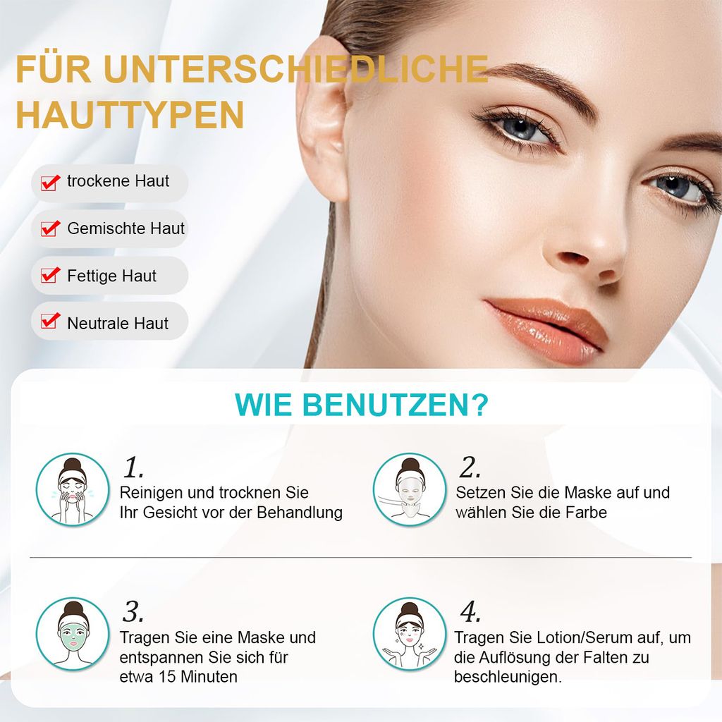 Kosmetikbehandlungsgerät 7 Farben LED-Maske Lichttherapie, Produktbild 5