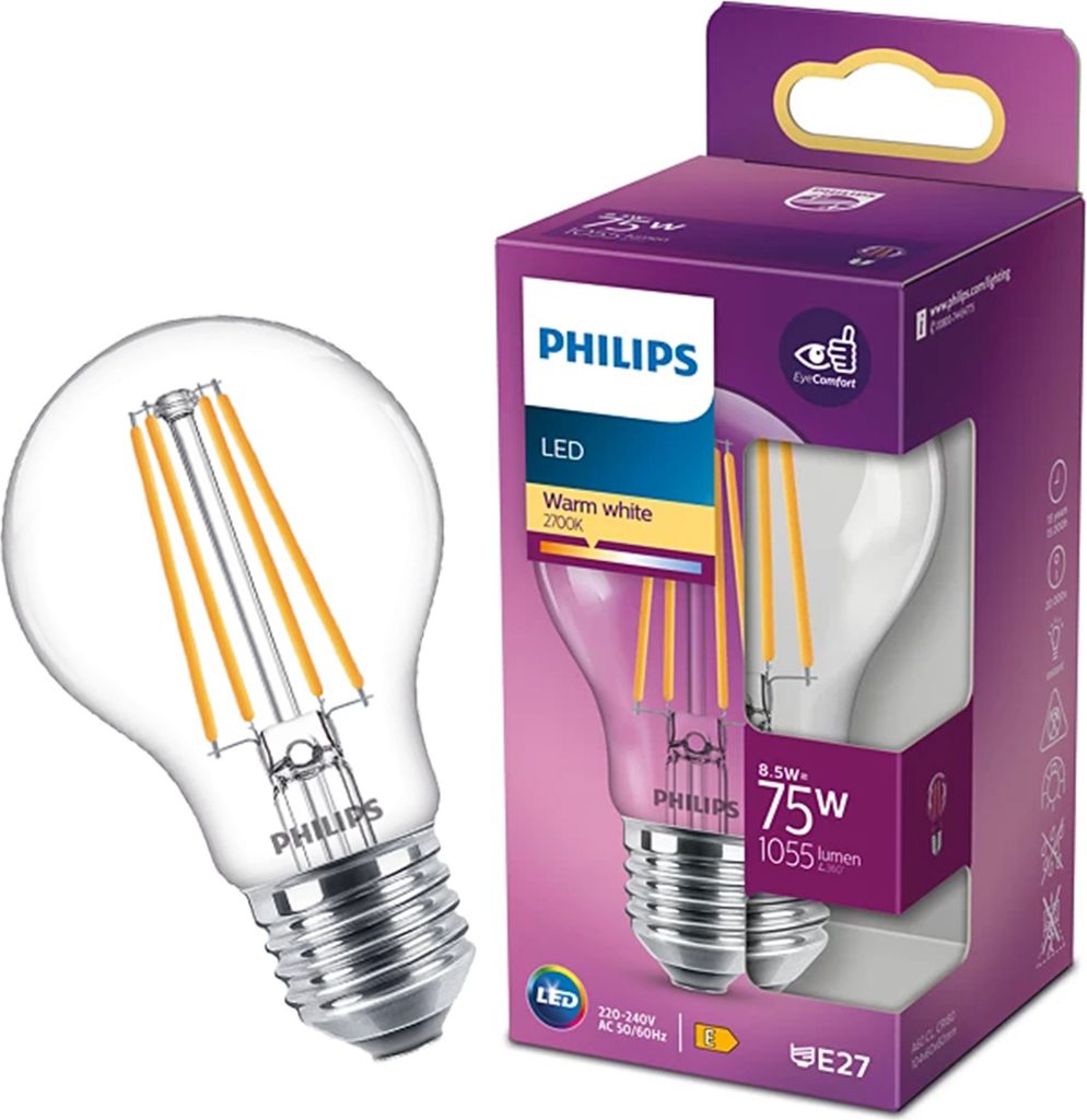 Philips 8718699762995, 8,5 W, 75 W, E27, 1055 lm, 15000 h, Obrázok produktu 