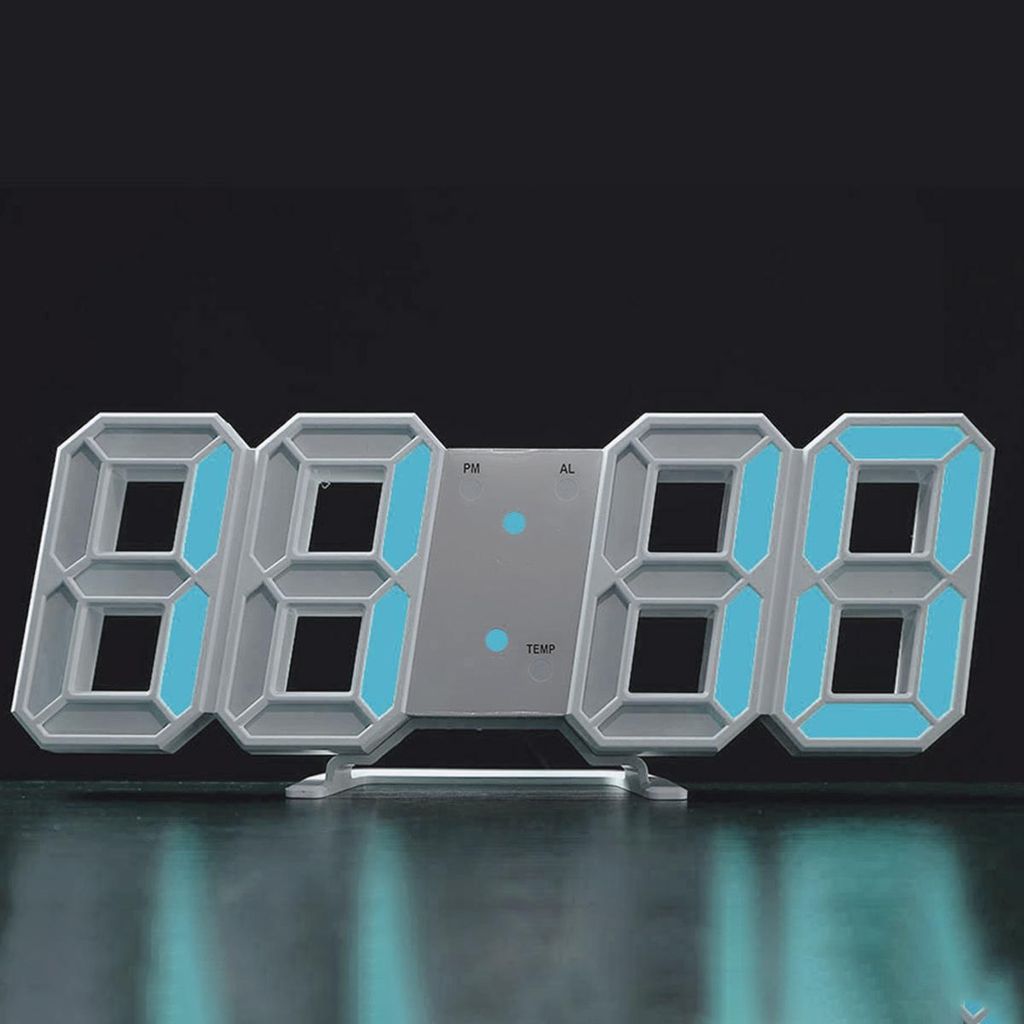 3D LED Digitaler Wecker 1 Stück, Einstellbare Helligkeit, Produktbild 