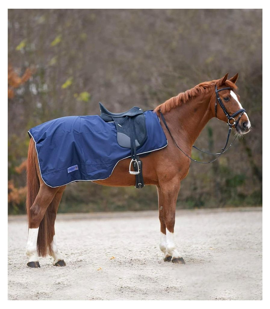 WALDHAUSEN Comfort Regendecke mit Sattelausschnitt für Ponys, Marine