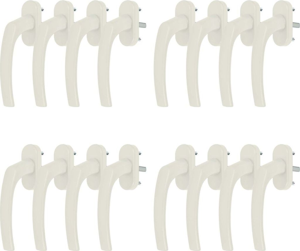 16 x Alu Fenstergriff in Creme RAL 9001 - Stiftlänge 40mm