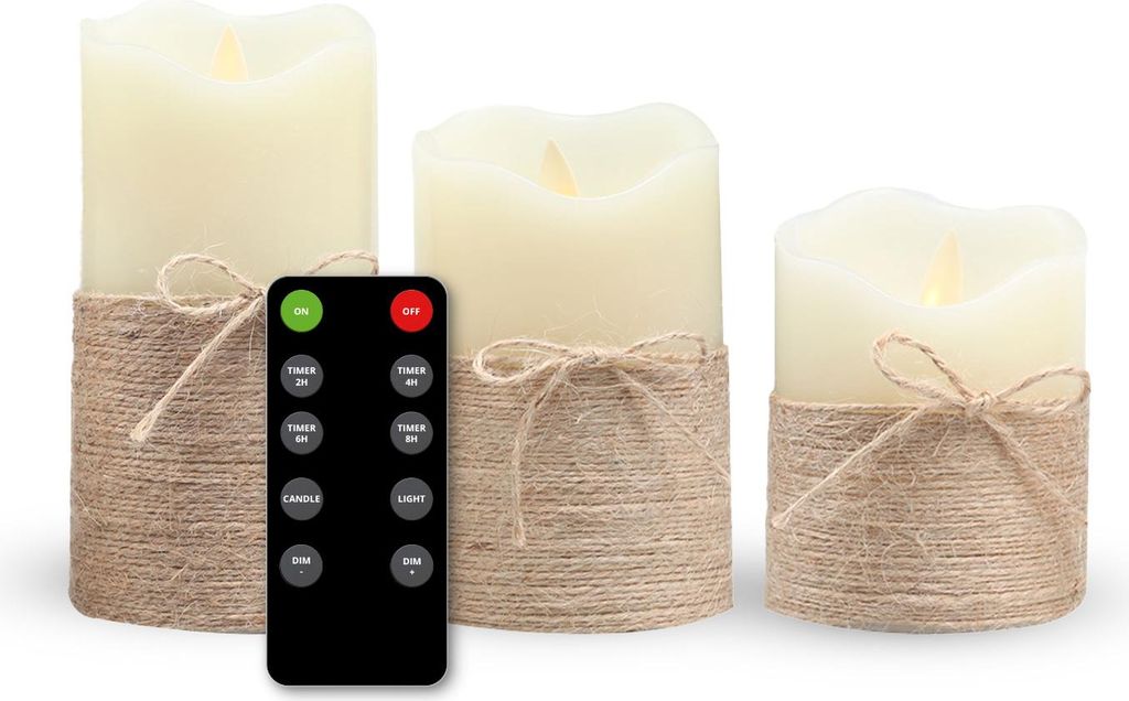 FlinQ LED-Wachskerzen-Set mit Fernbedienung