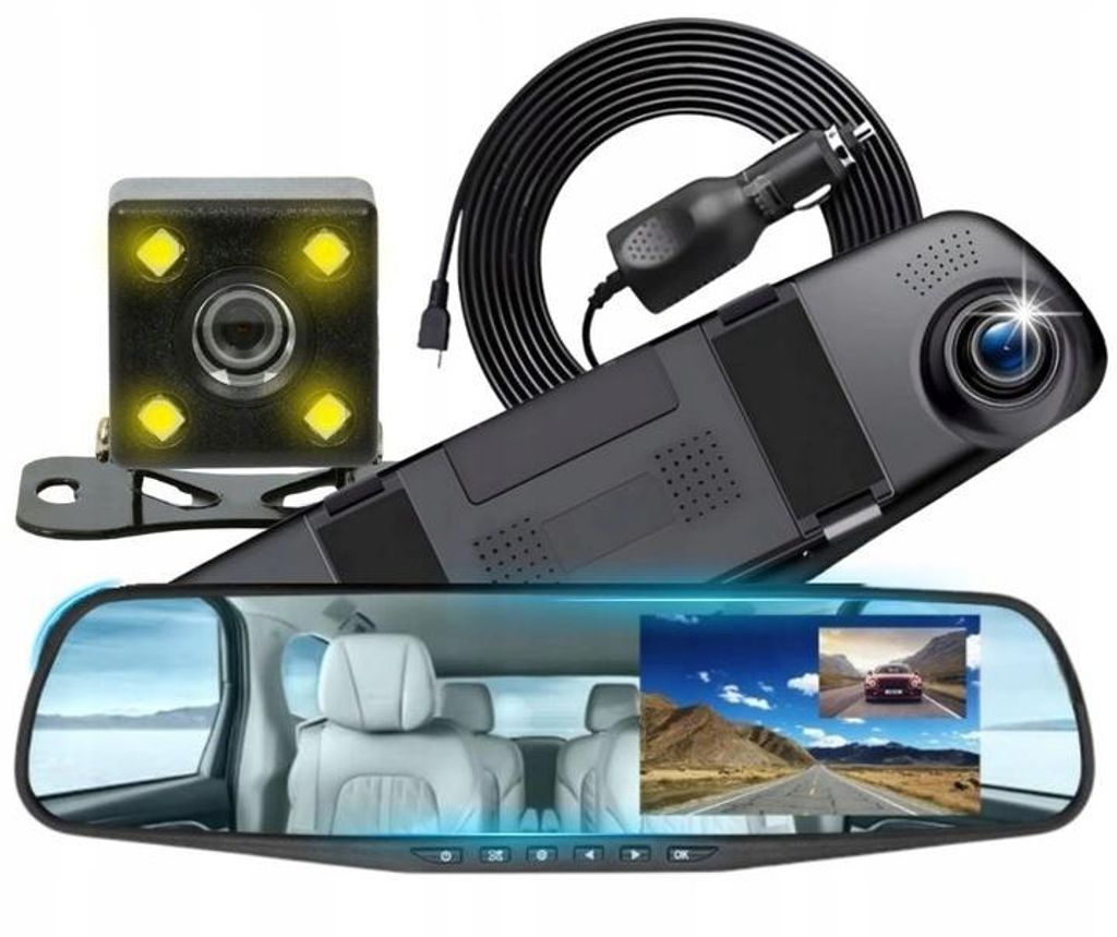 Auto Dashcam Rückspiegel Mit Rückfahrkamera Full Hd Produktbild 