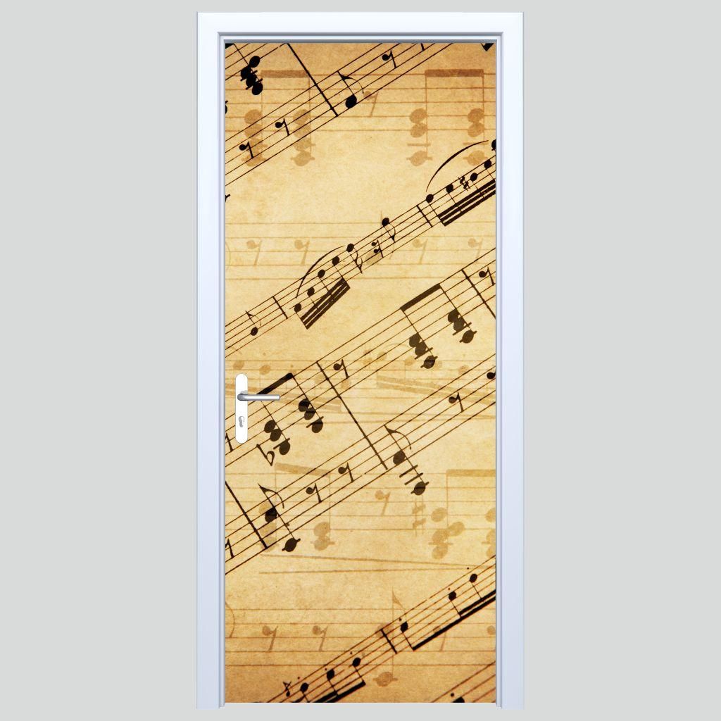Musiknoten-Türaufkleber aus Stoff 324PD