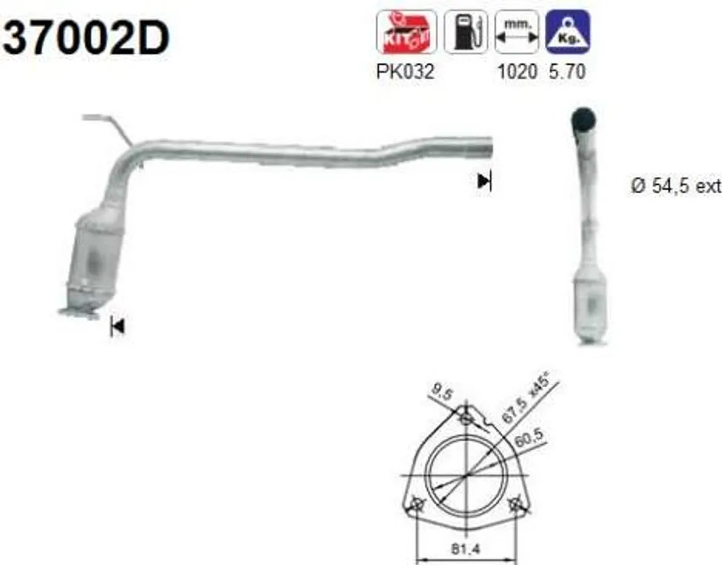 Catalyseur de Rechange Transporter IV AS 37002D pour Entretien T4