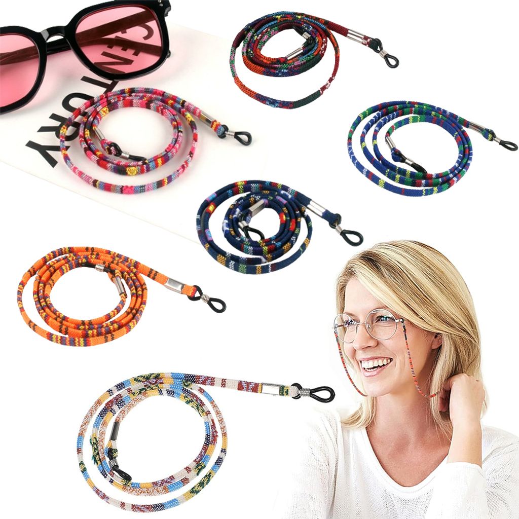6-st Boho Brillenband Bunt SonnenBrillenkette Damen Produktbild 