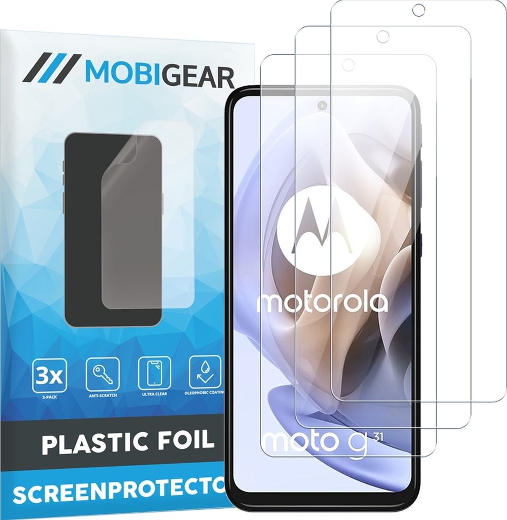 Mobigear Motorola Moto G31 Displayschutz Schutzfolie - Hüllenfreundlich (3er Pack)