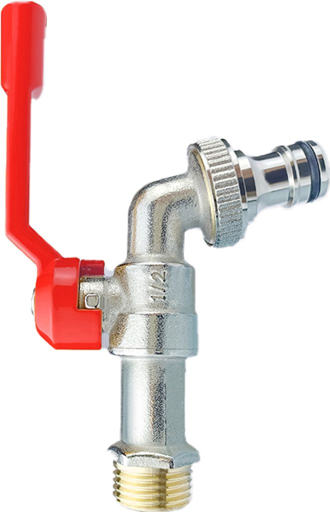 INF Wasserhahn mit Doppelkopf und Düsenadapter aus Rotguss Modell 6