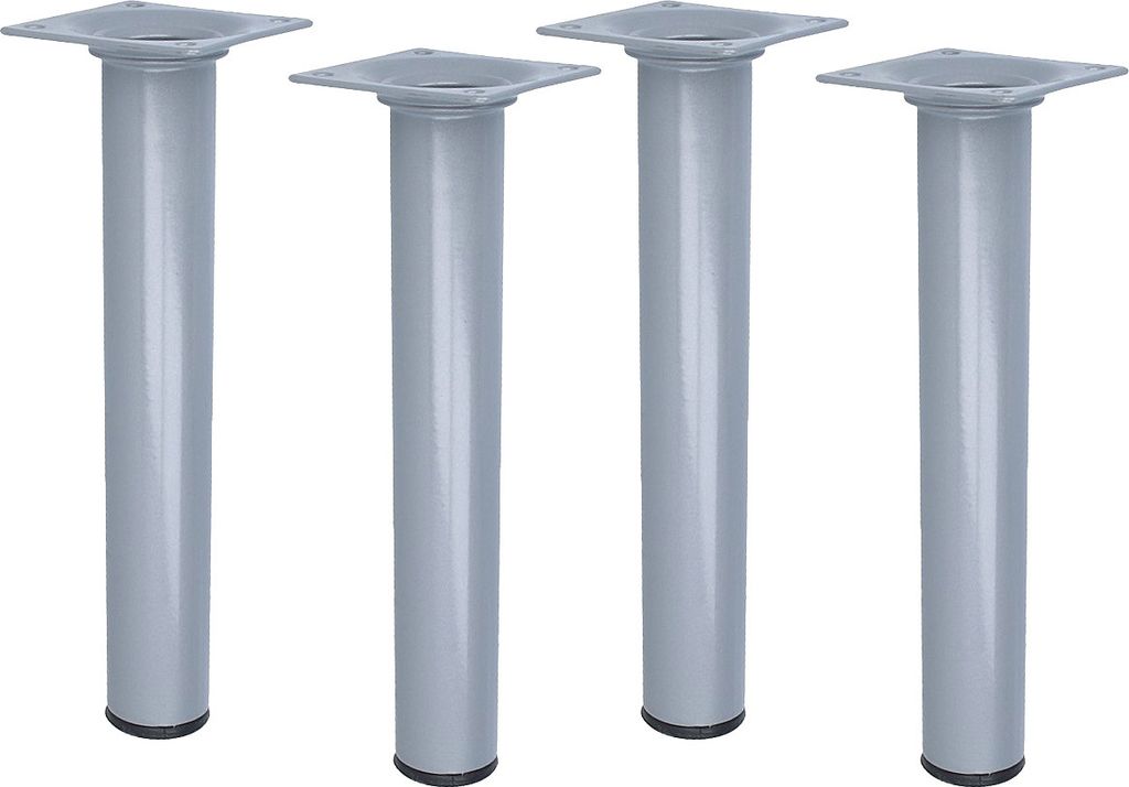 Couchfüße 4er Set Möbelfüße klassisch Silber Rund ø 30mm Möbelbeine Tischbeine Bettstützen 200mm