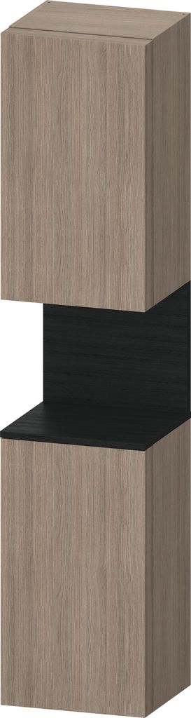 Duravit Qatego Hochschrank, Türanschlag rechts, 400x360x1760mm, Nische Eiche Schwarz, QA1346R16350000