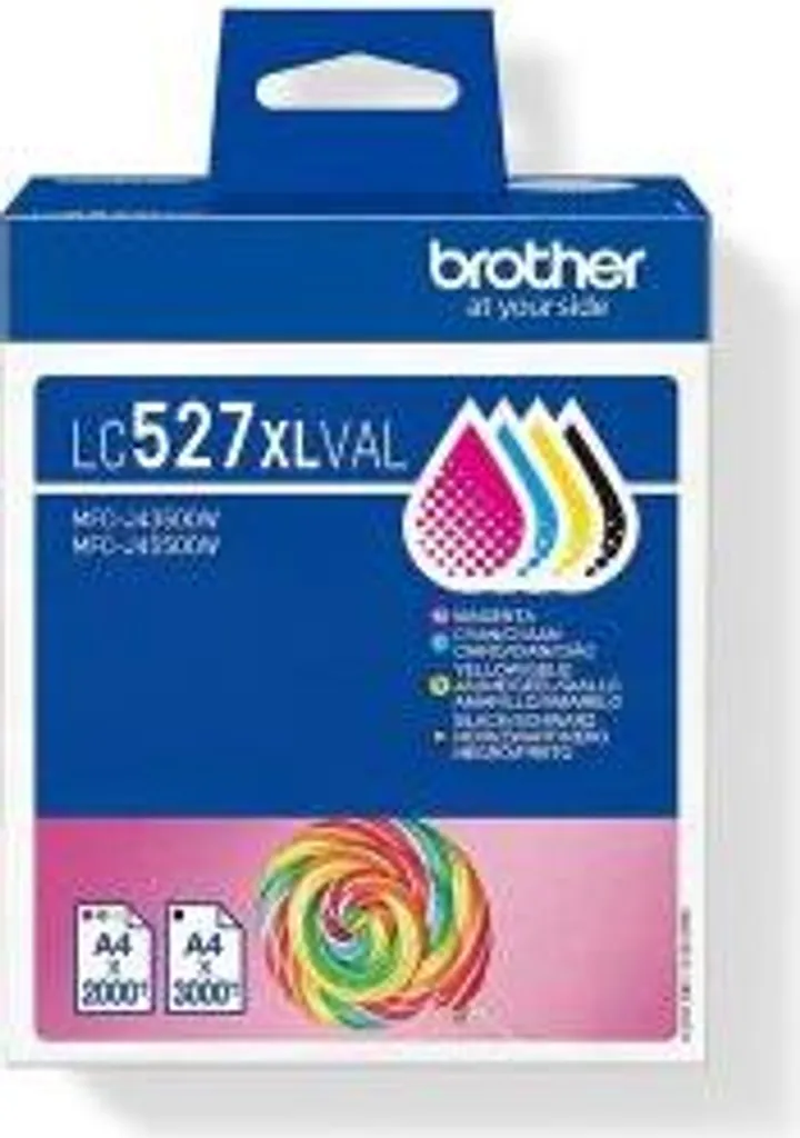 Encre Brother LC-527XL Pack 4 Couleurs pour Bureautique et Photos