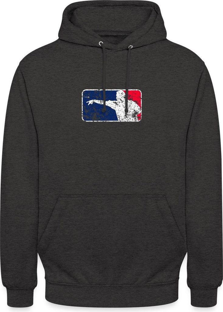 Spreadshirt Darts Stand Up If You Love The Darts Logo Retro Uni Hoodie, S, Anthrazit