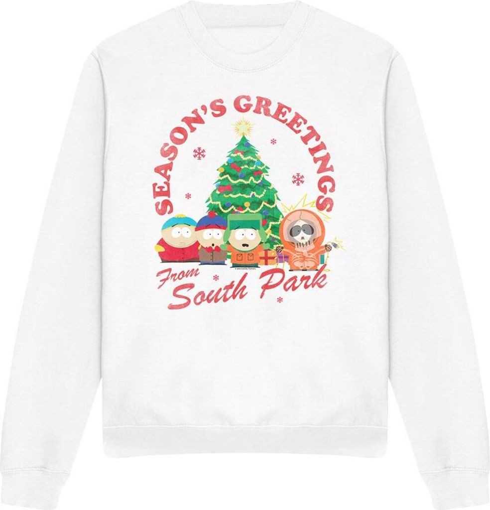 South Park - Sweatshirt für Herren/Damen Uni - weihnachtliches Design TV13261 (L) (Weiß)