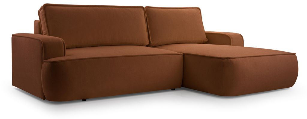 Masseno Ecksofa SOLO mit Schlaffunktion L-Form, Sofa mit Bettkasten, Wohnzimmersofa, Couch, Soffa, Bettsofa, Couchgarnitur- Orange, GERRA 25