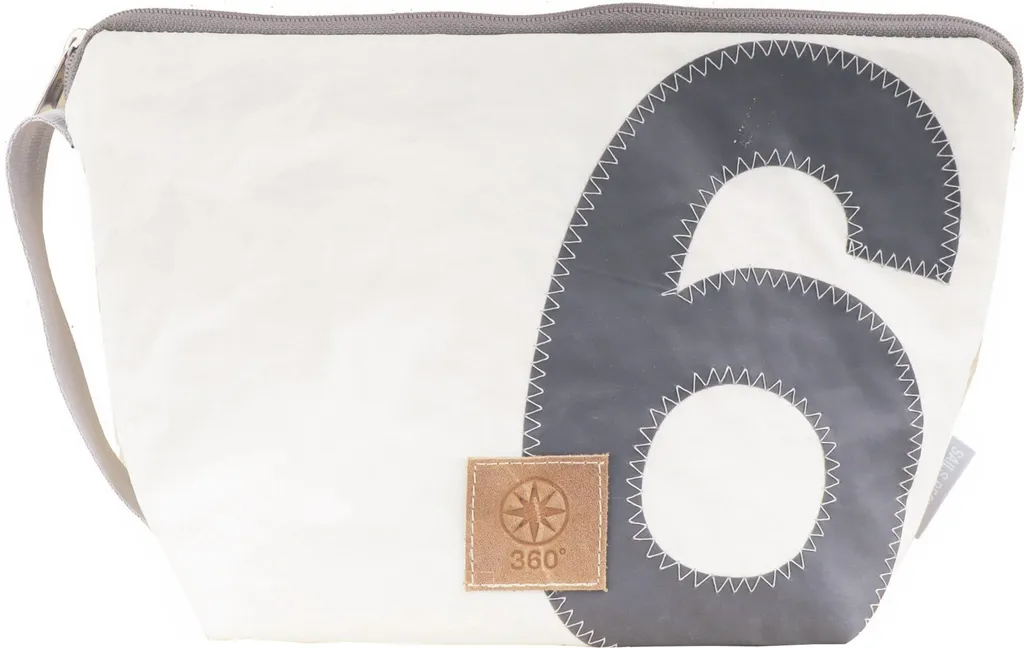 Grande trousse de toilette en toile de voile blanche, style marin chic
