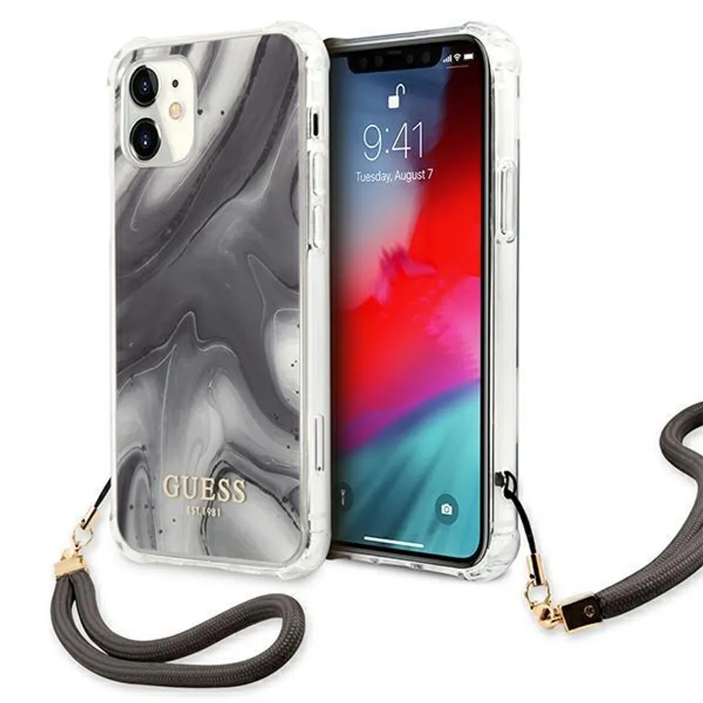 Cover iPhone 12 Mini Guess Marble Grigio | Must-Have Accessori iPhone