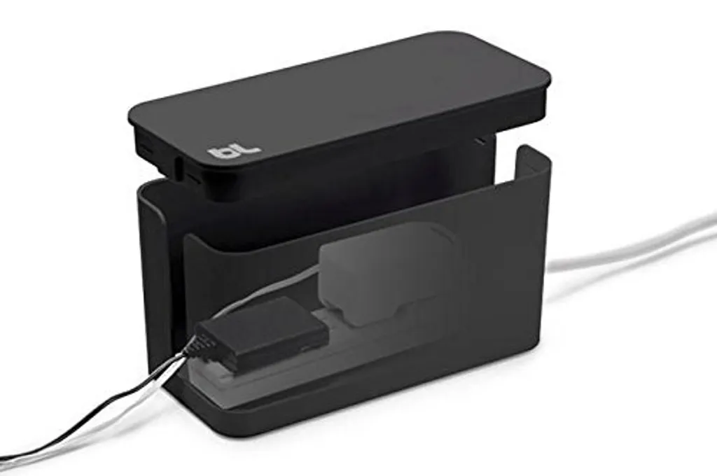 Cache-Câbles Design Bluelounge CableBox Mini Noir pour Multiprises - 12