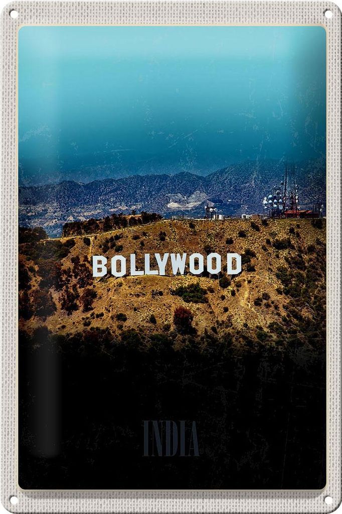 Blechschild Reise 20x30cm Bollywood Indien Star indische Filme