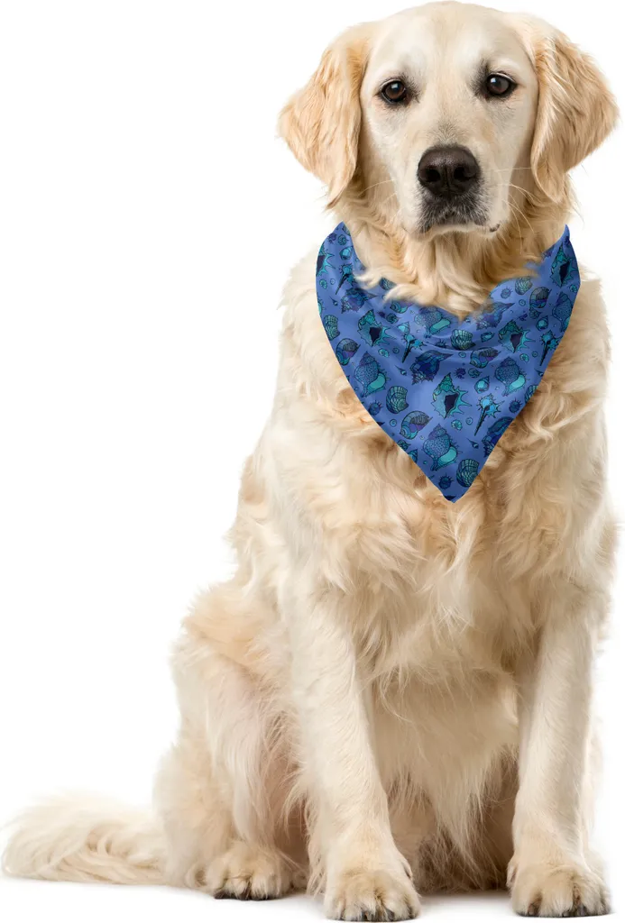 ABAKUHAUS Bandana Pet Conchiglie 40x40 | Ricordi di Mare Acquamarina