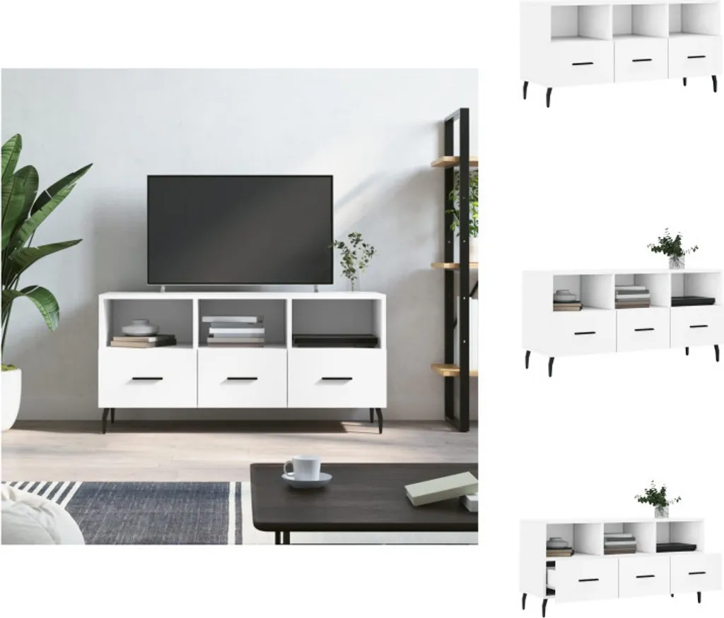 Mobile TV vidaXL Bianco in Legno 102x36x50 cm: Qualità Certificata