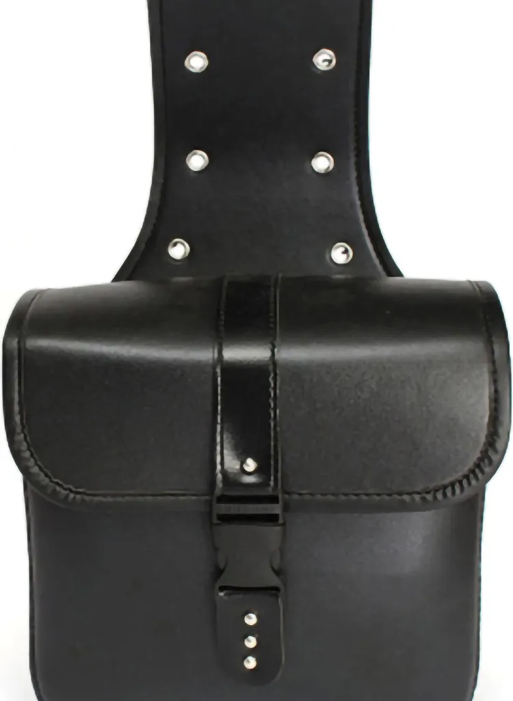 Sacoches latérales moto étanches en cuir PU noir avec boucles métal