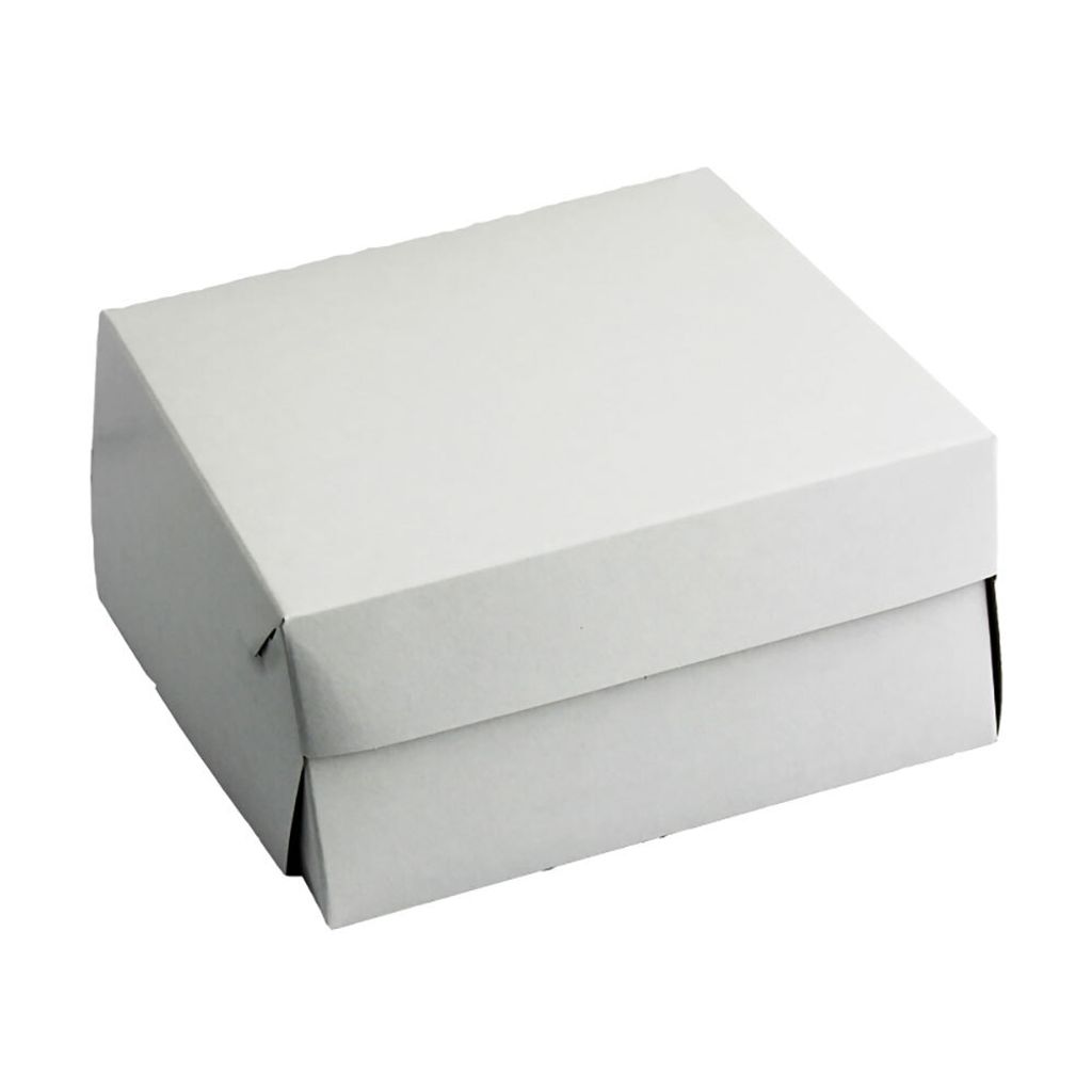 50 Tortenkarton PAP 20 × 20 × 10 cm weiß Kuchenkarton