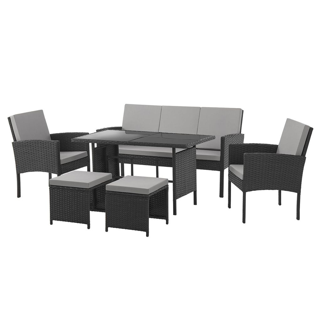 SVITA DENVER Polyrattan Gartenmöbel Set Essgruppe Lounge Produktbild 