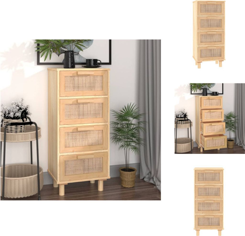 vidaXL Sideboard Braun 40x30x90 cm Massivholz Kiefer und Produktbild 