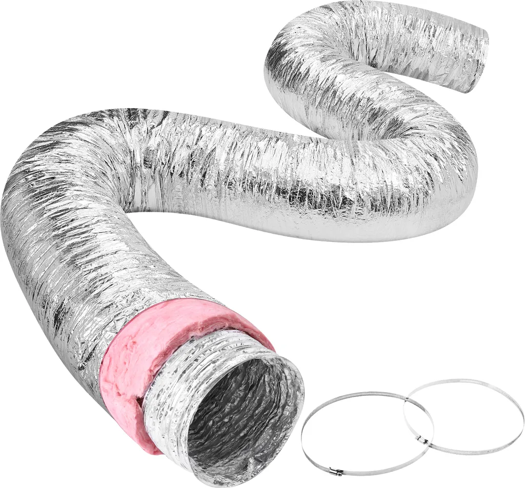 VEVOR Tubo Flessibile Alluminio Isolato Φ258 mm R-6 | 7,62m HVAC