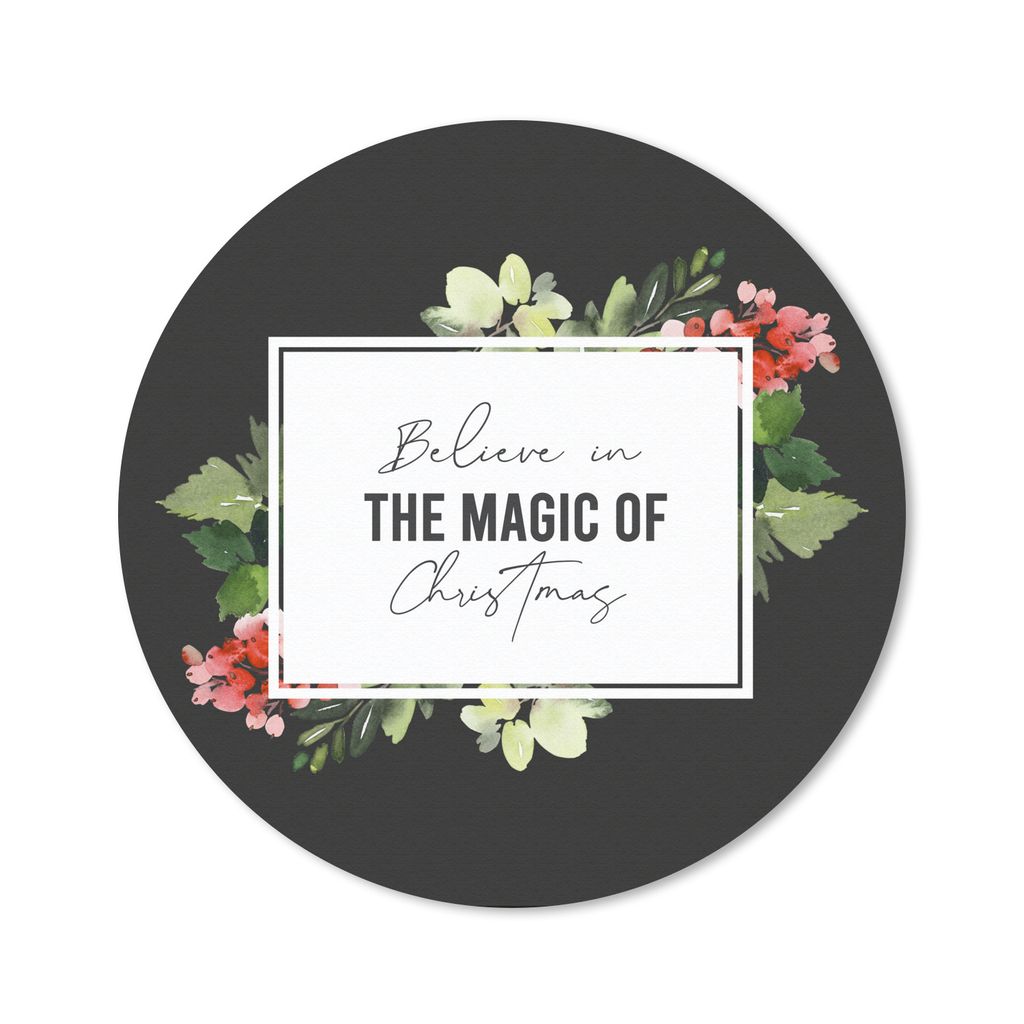 MuchoWow Mauspad Mousepad Weihnachten - Zitat - Magie 50x50 cm - Mousepads - Maus Mat - Pad - Mausunterlage - Vinyl