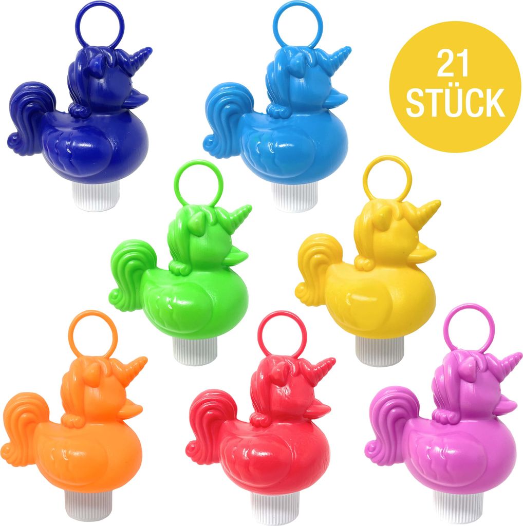 21x Einhorn Enten Angel Spiel - Angelspiel Enten mit Öse & Gewicht | Kinder Unicorn Badeente XXL für Angeln mit Haken | OHNE Angel