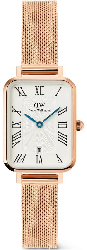 Montre Quadro Melrose DW00100860 avec Chiffres Mixtes et Maille Or Rose
