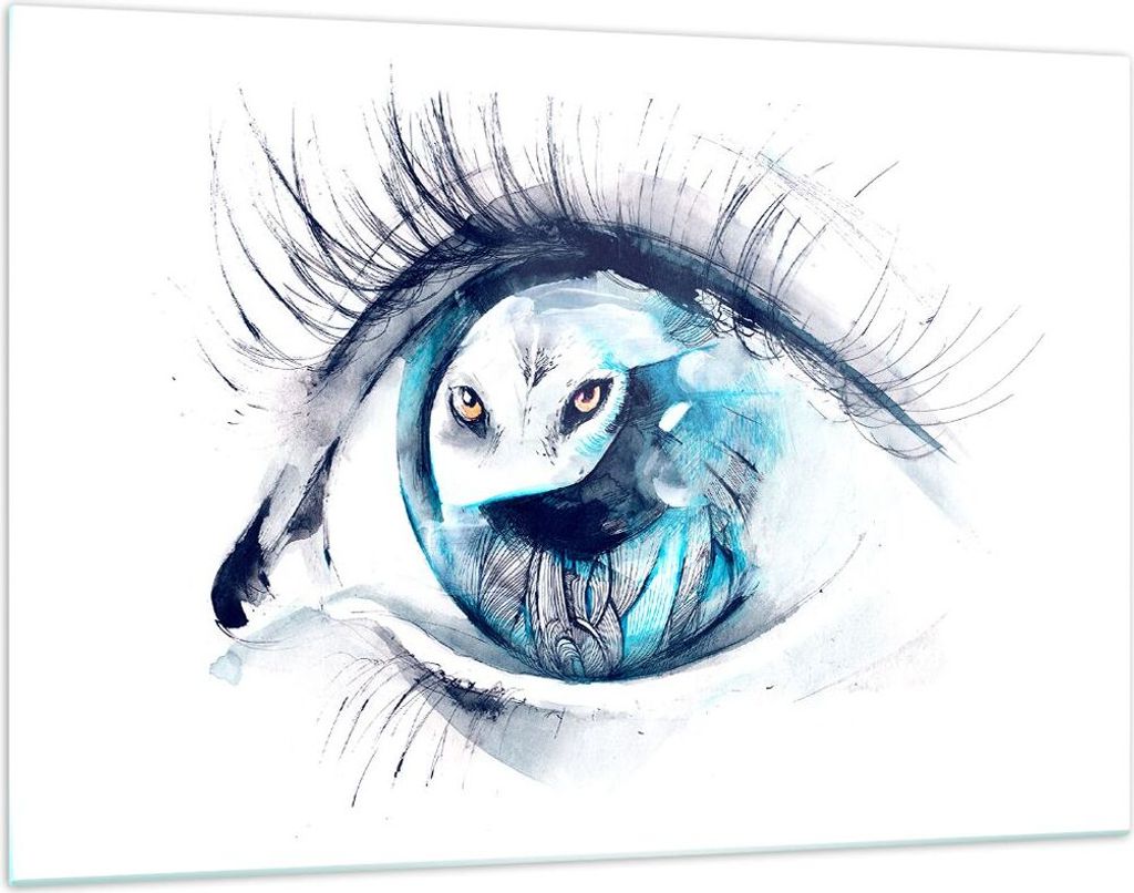Bilder auf glas - Wildnis fantasie Augapfel illustration - 120x80cm - Glasbilder - Wandbilder - Kunstdruck - Wanddekoration aus Glas - Glas Bilder ...