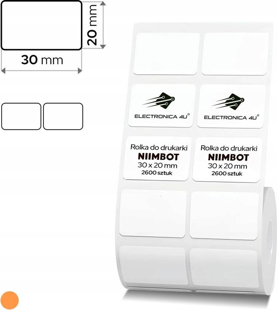 Weiß selbstklebende Etiketten, Thermosticker für Niimbot K3 30x20 2600 Stück