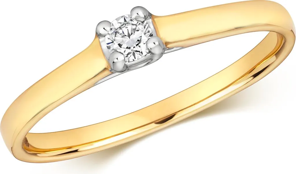 Bague Solitaire Diamant Confortable et Durable en Or 375 pour Femme 50