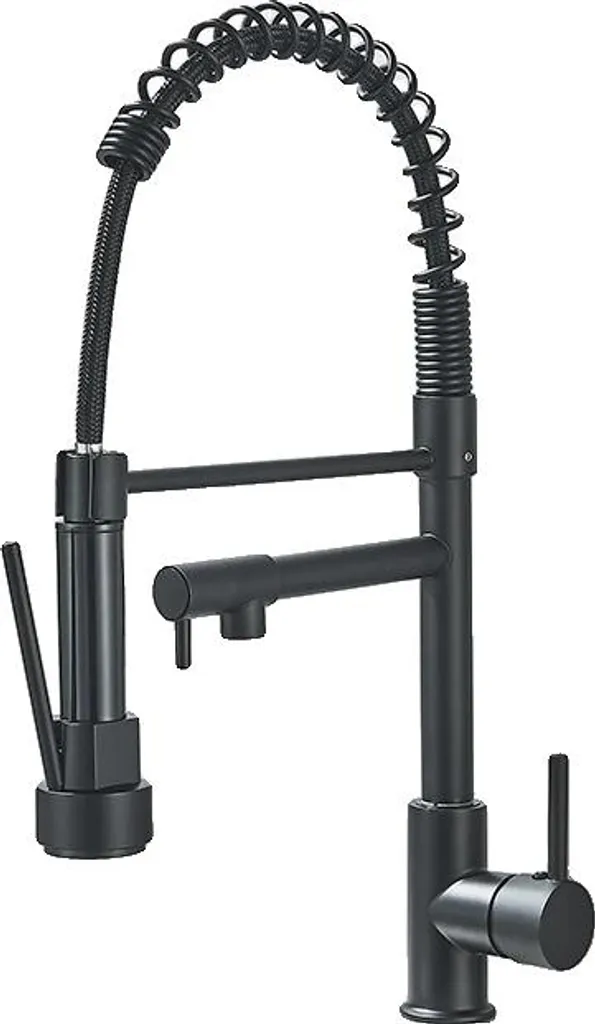 Rubinetto Professionale Cucina Nero Opaco Acciaio Inox Estraibile