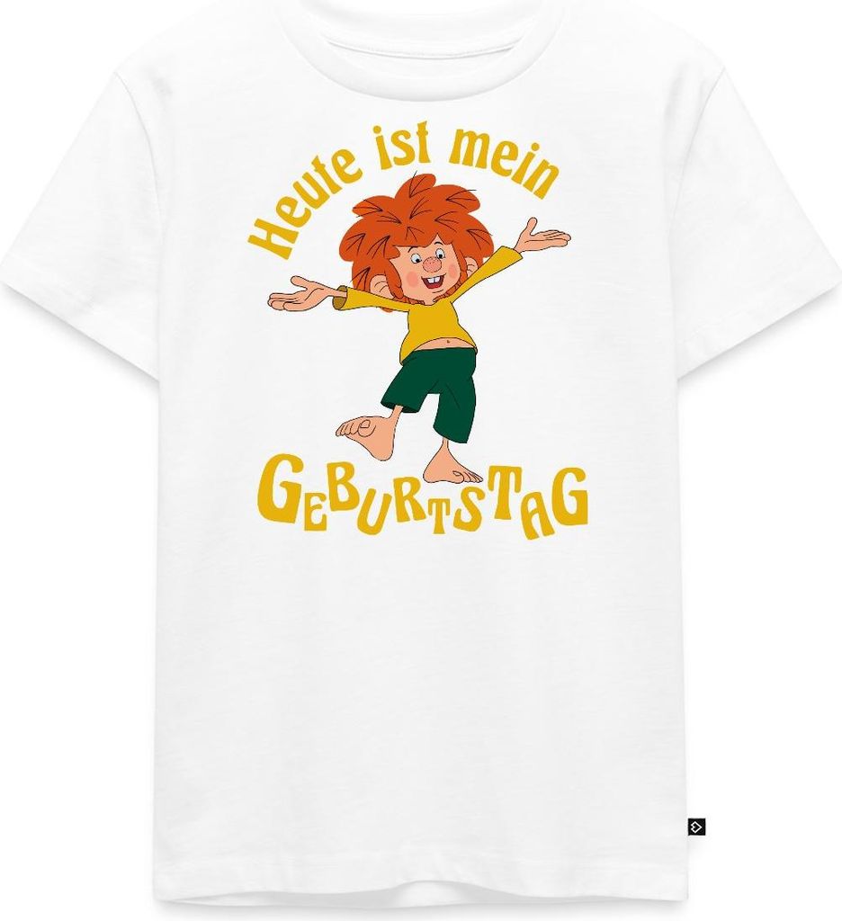 Spreadshirt Pumuckl Mit Spruch Heute ist Mein Geburtstag Kinder Premium T-Shirt, 122/128 (6 Jahre), Weiß
