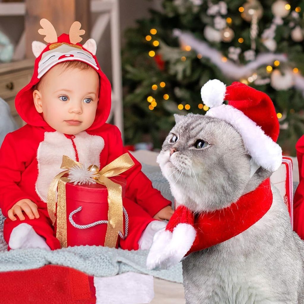 Katzen Hunde Weihnachtskostüm, Haustier Kostüm Weihnachten Produktbild 5