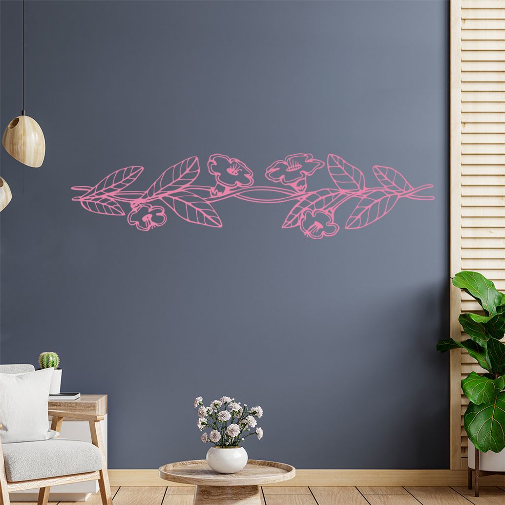 Blumen - Ranken Wandtattoo in 6 Größen - Wandaufkleber Wall Sticker - Dekoration, Küche, Wohnzimmer, Schlafzimmer, Badezimmer