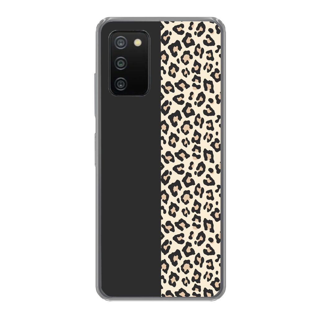 MuchoWow Handyhülle Schutzhülle Hülle für Samsung Galaxy A03s Tiere - Muster - Panther Silikon Softcase Handy Hülle - Schutz