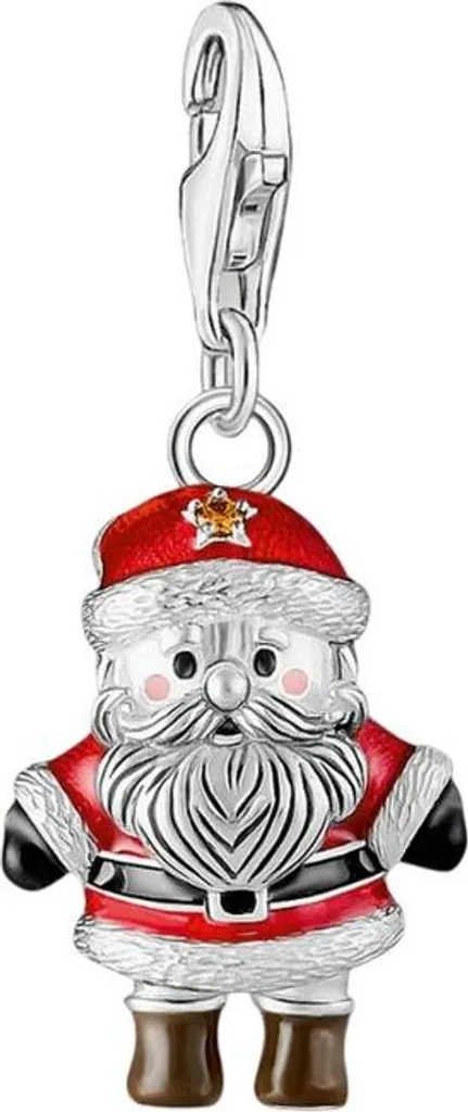Charm Père Noël Argent Massif - Détails Émaillés et Finition Soignée
