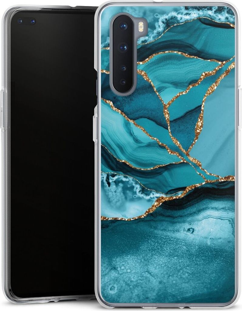 DeinDesign Handyhülle für OnePlus Nord Silikon Hülle Case Smartphone Schutzhülle Edelstein Glitzer Look Marmor