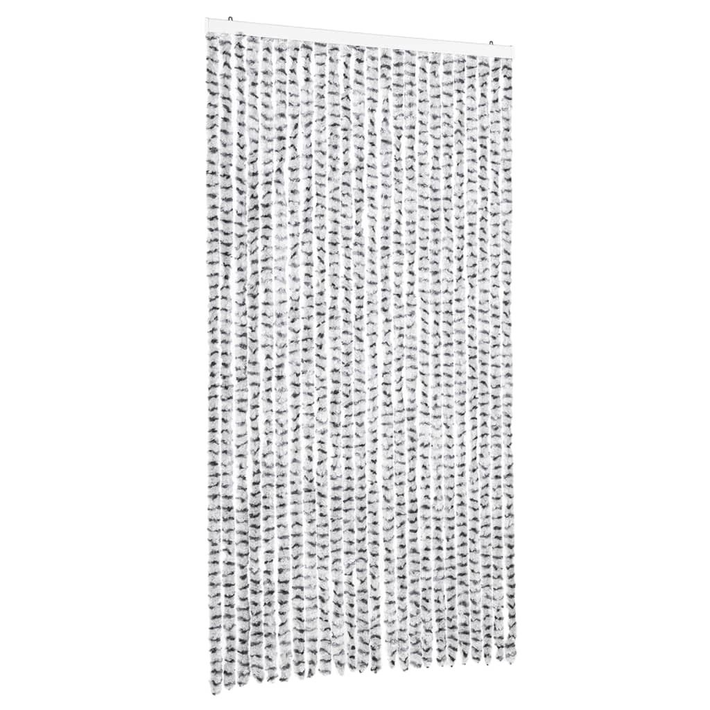 vidaXL Fliegenvorhang Hellgrau und Dunkelgrau 100x230 cm Chenille