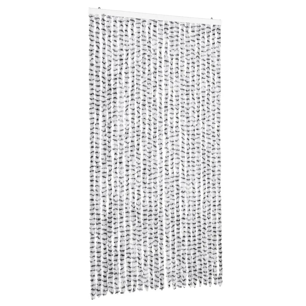 Rideau anti-mouches pour terrasse et balcon gris chenille 100x230 cm