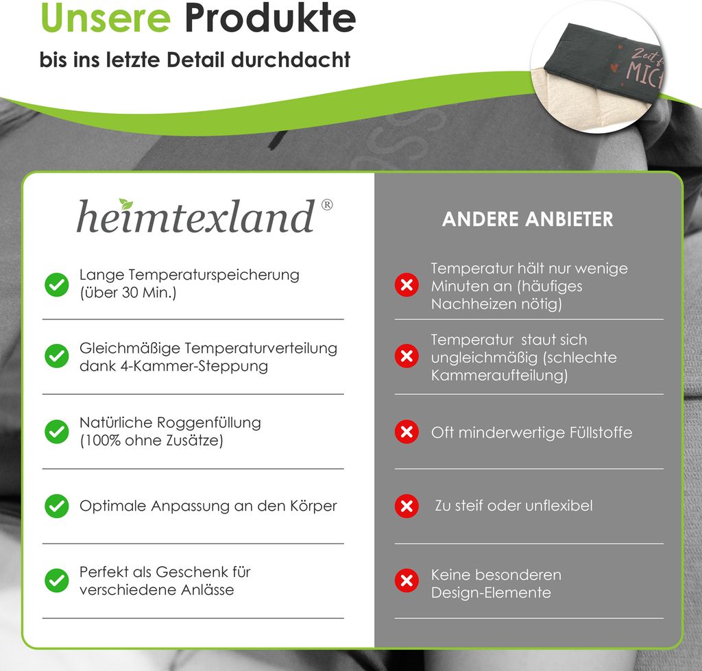 heimtexland ® Roggen Natur Körnerkissen Kälte- und Produktbild 5