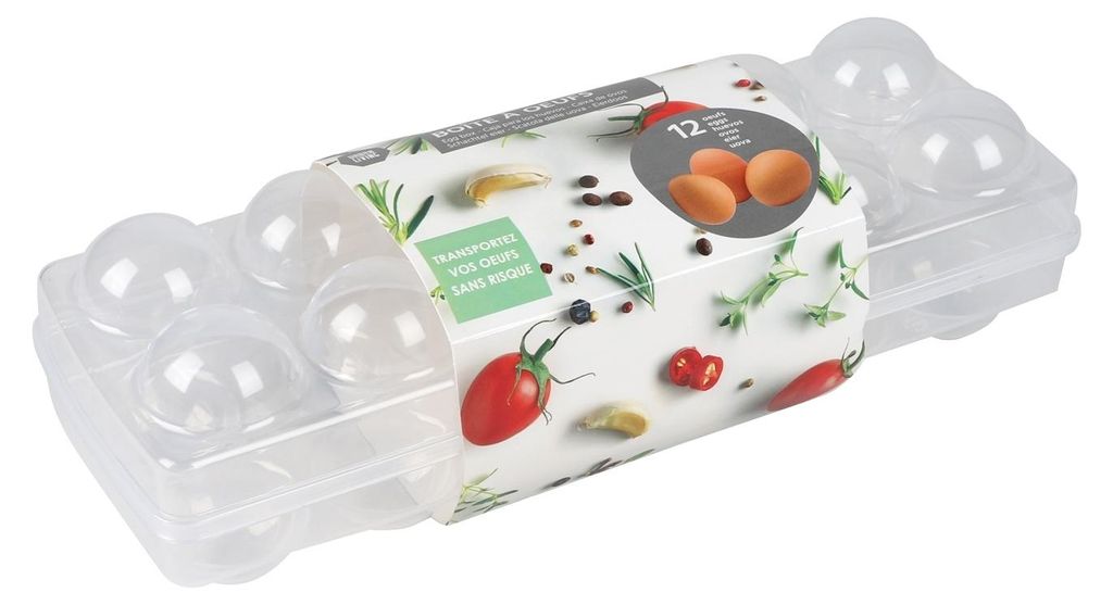 Eierbox für 12 Eier - Transparenter Kunststoff  - Produktbild 