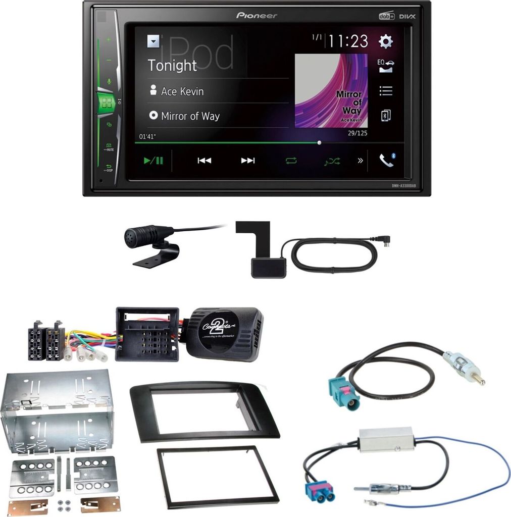 Pioneer DMH-A3300DAB USB DAB+ MP3 Digitalradio Einbauset für Mercedes ML W164