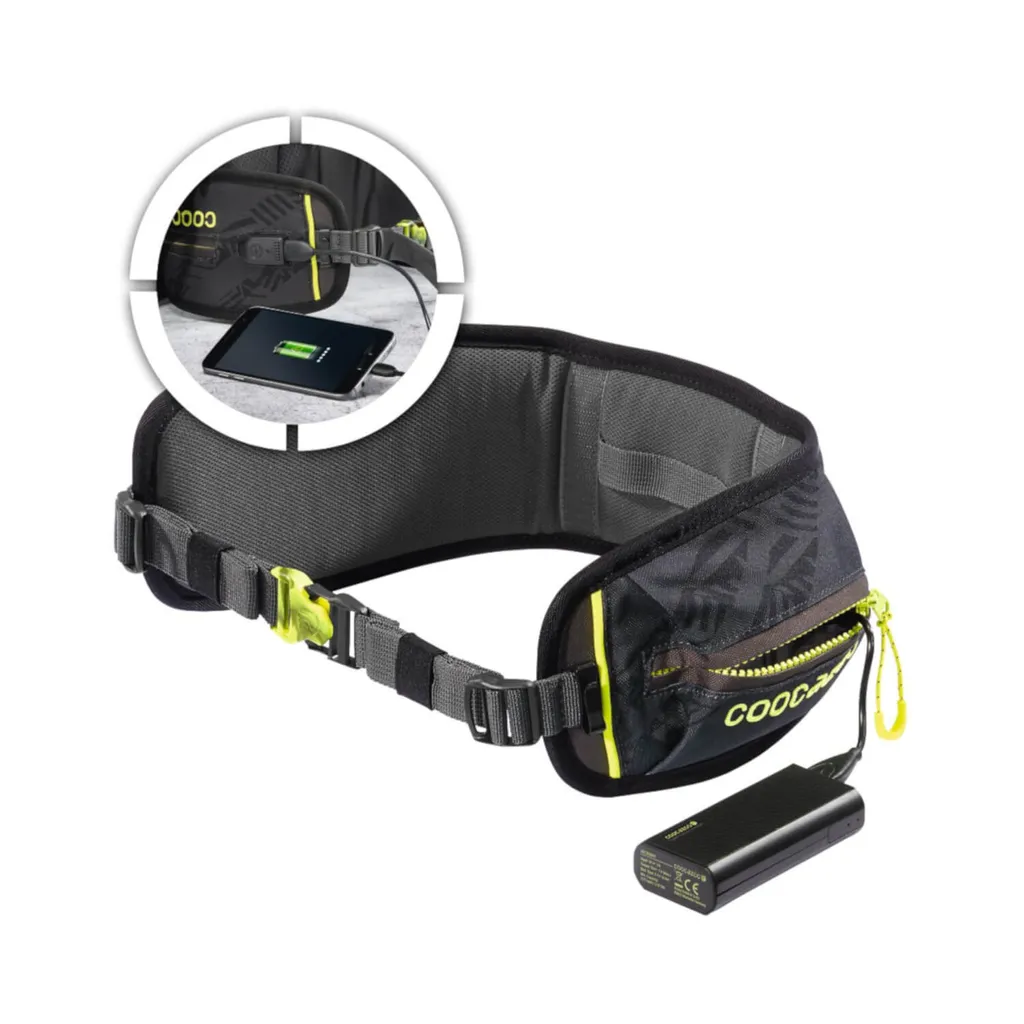 Coocazoo Teccheck cintura da fianco con powerbank nero-verde