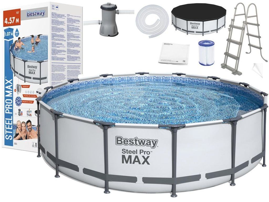 BESTWAY Steel Pro Max Pool Swimmingpool Filterpumpe Leiter Produktbild 