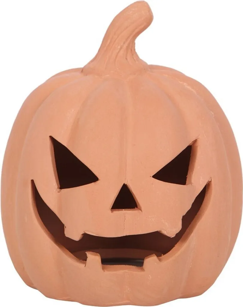 Citrouille Décorative d'Automne en Terre Cuite Brune - Objet Halloween